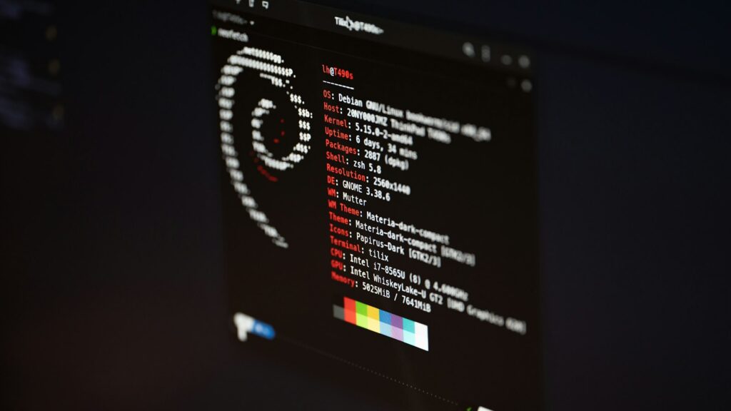 Bildschirm mit geöffnetem Programm unter Linux